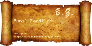 Bunzl Zaránd névjegykártya